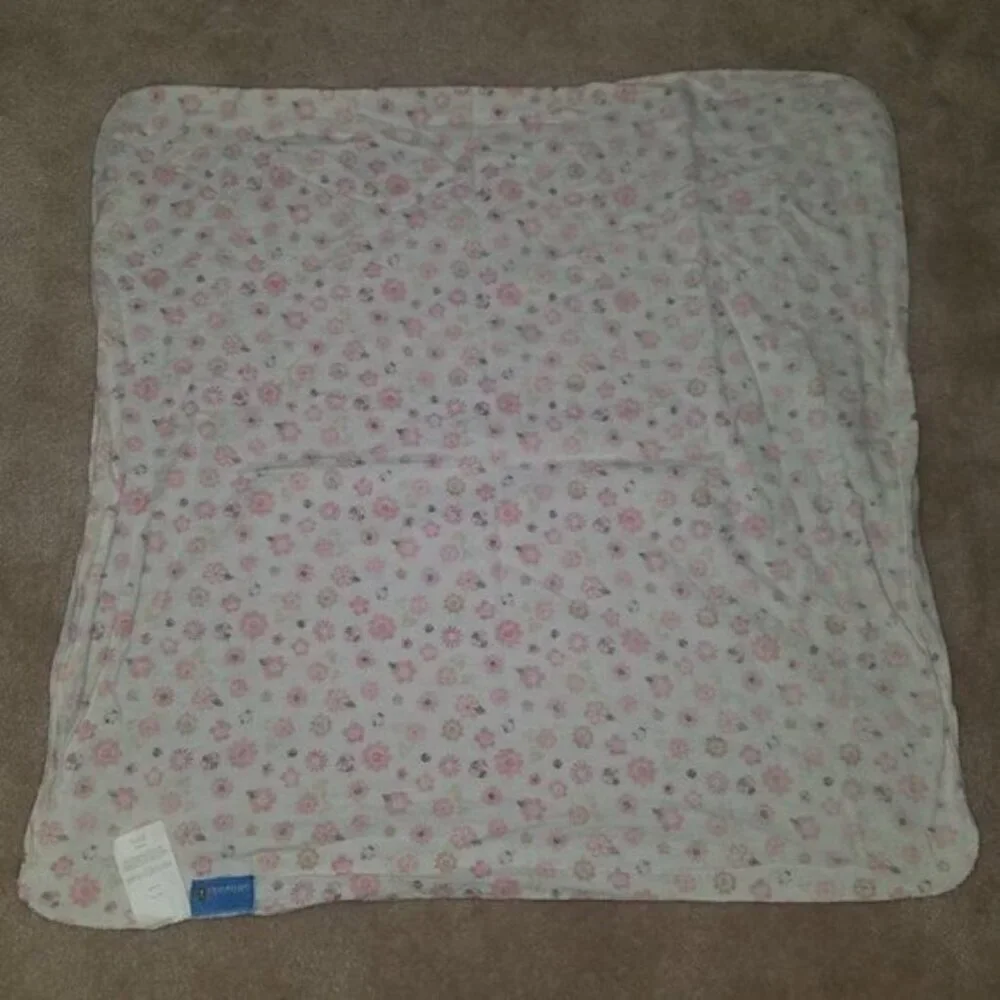 2 Tiddliwinks Pink Brown Flowers Ladybugs Receiving Blanket Lot Lovey Cotton